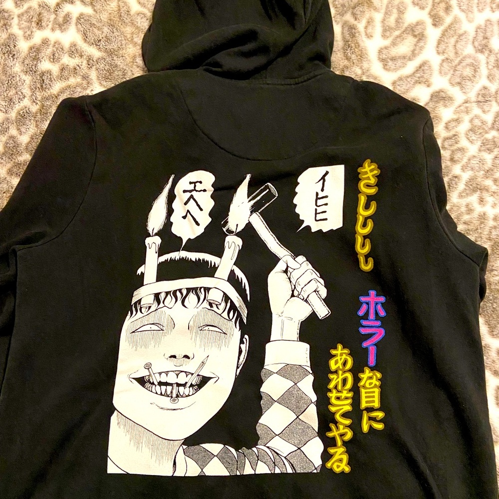 Junji Ito Souichi With Kanji Zip Hoodie